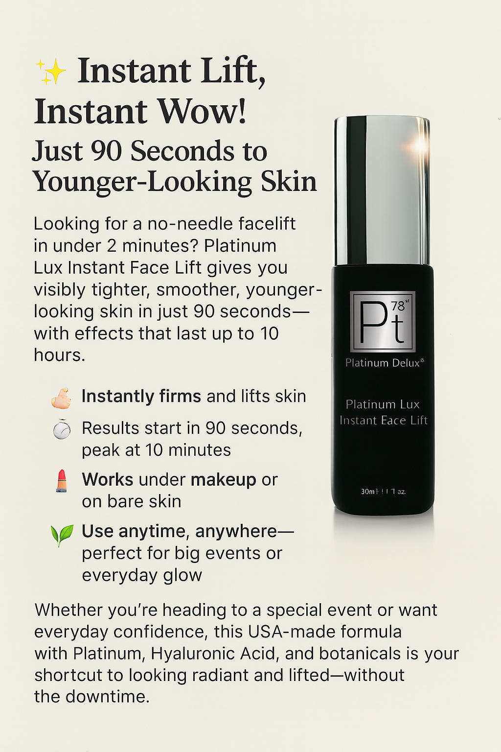 Platinum Lux Instant Face Lift