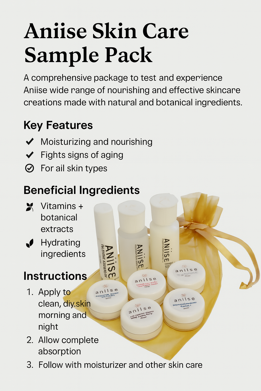 Skin Care Sample Pack Our Best Selling Products