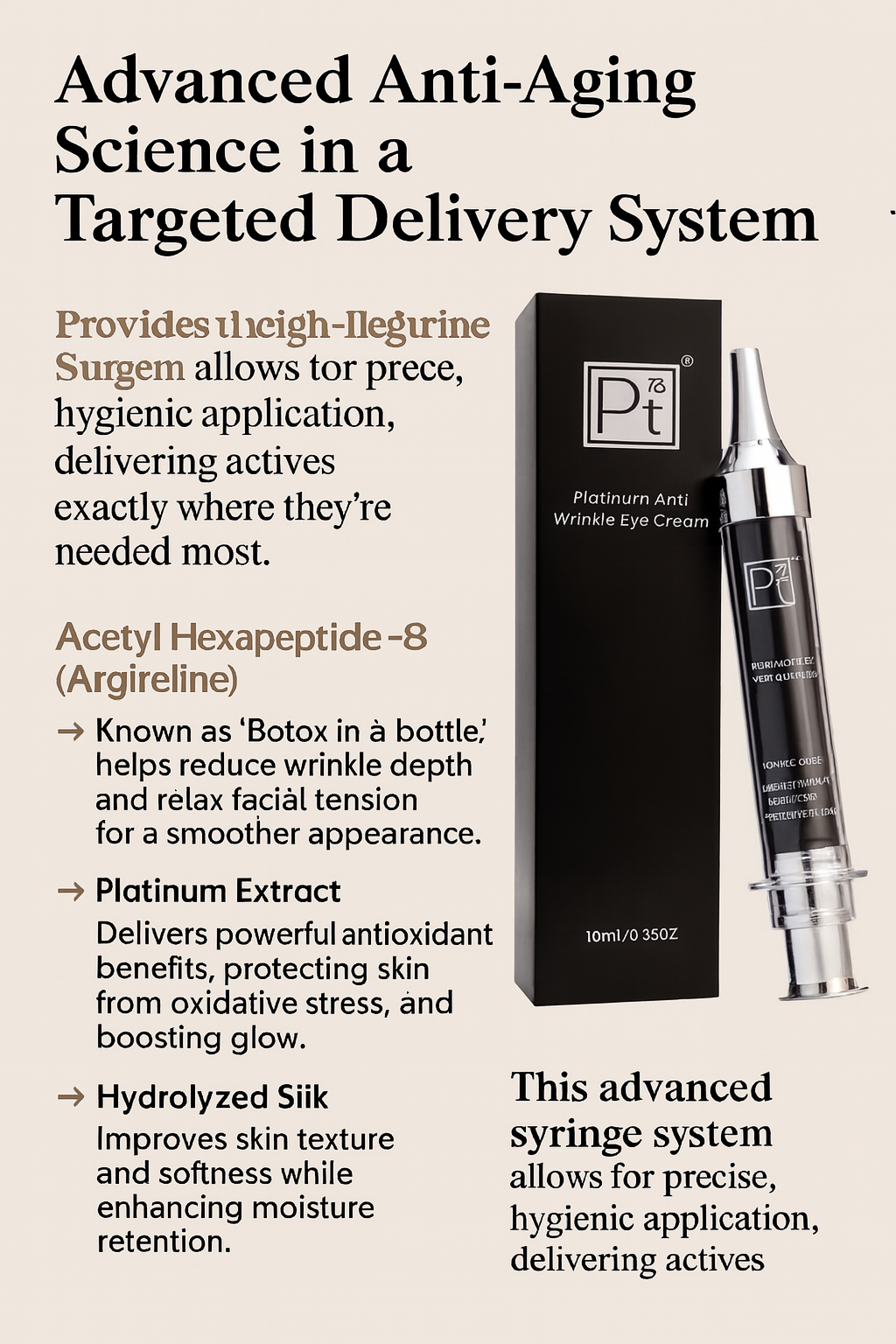 Face Lift Syringe -  Non Surgical Facelift - Platinum Deluxe