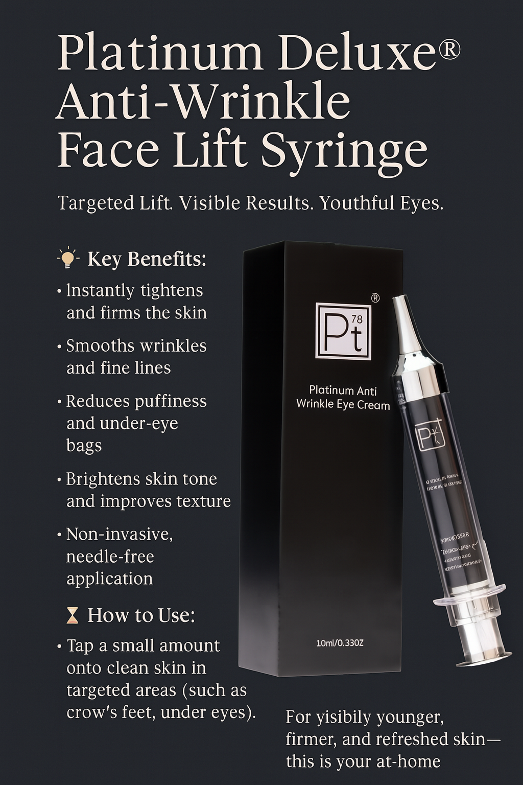 Face Lift Syringe -  Non Surgical Facelift - Platinum Deluxe